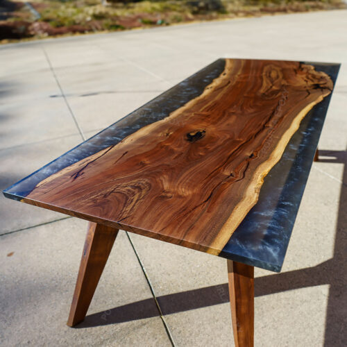 Pourla Epoxy Galaxy River Table Made by Pourla Artists In Unites States