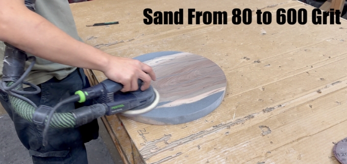 black epoxy walnut side table pic10