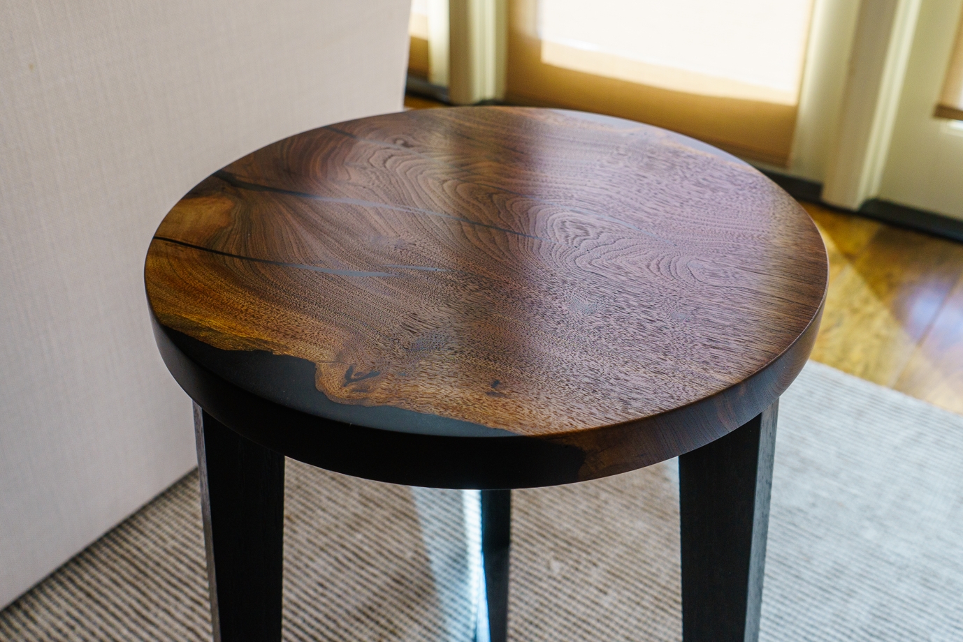 black epoxy walnut side table pic13