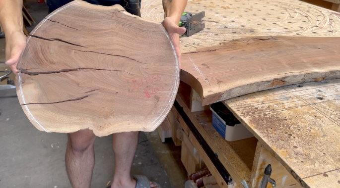 black epoxy walnut side table pic4