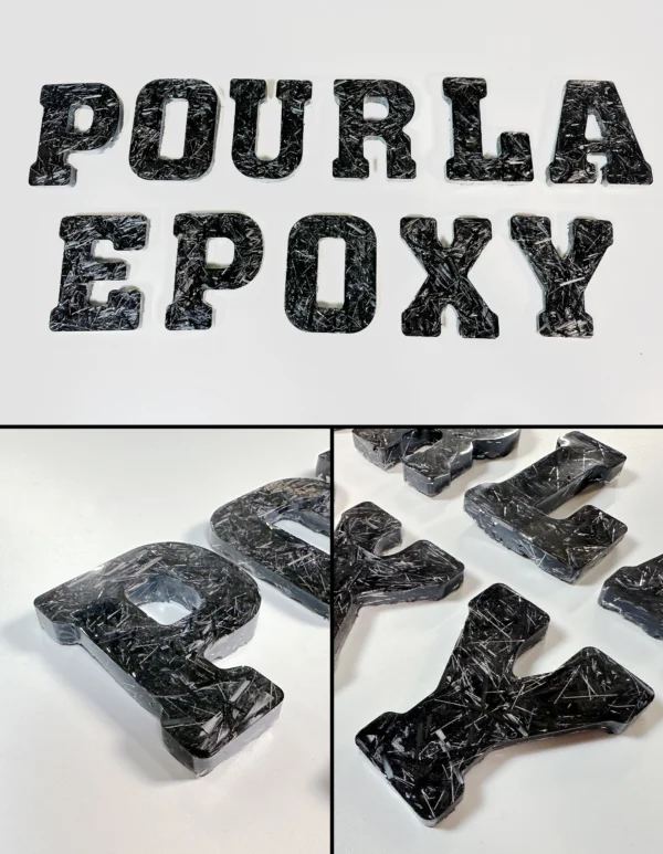 making forged carbon fiber letters with epoxy resin