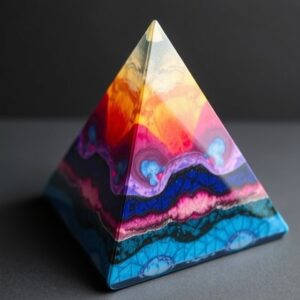 colorful pyramids made with pourla epoxy resin