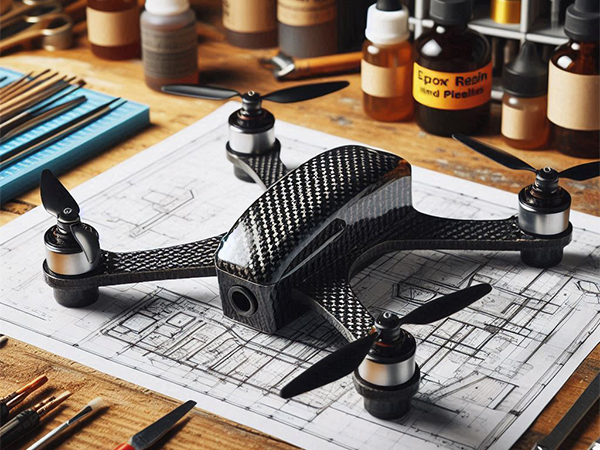 a drone made with carbon fiber