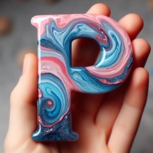 Epoxy Letter P made with Pourla Epoxy Resin