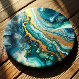 coaster made by pourla artist