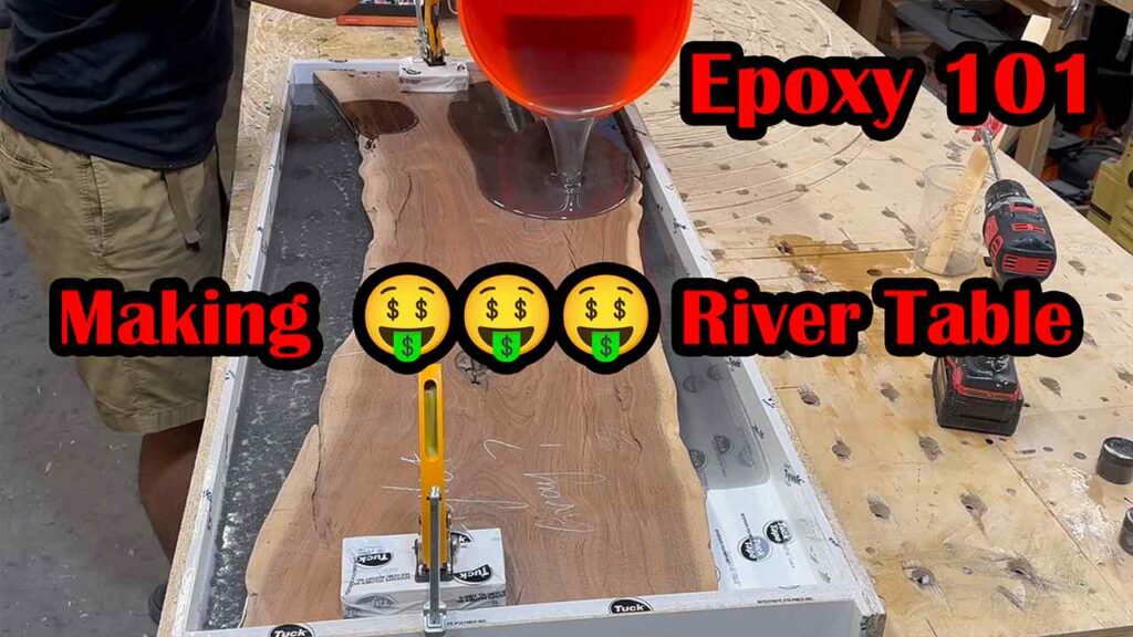 Utlmate guide to making epoxy resin river table with walnut wood and deep pour epoxy resin