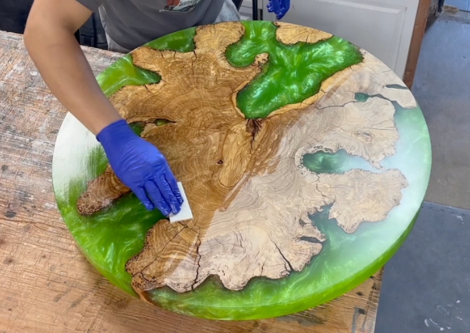 verdant oasis epoxy coffee table pic 12