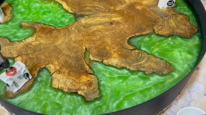 verdant oasis epoxy coffee table pic 7