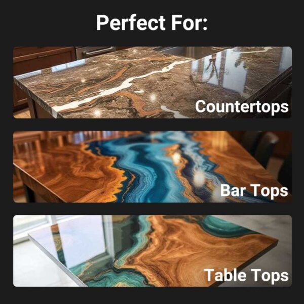 perfect for making diy epoxy countertops, bar tops, and table tops