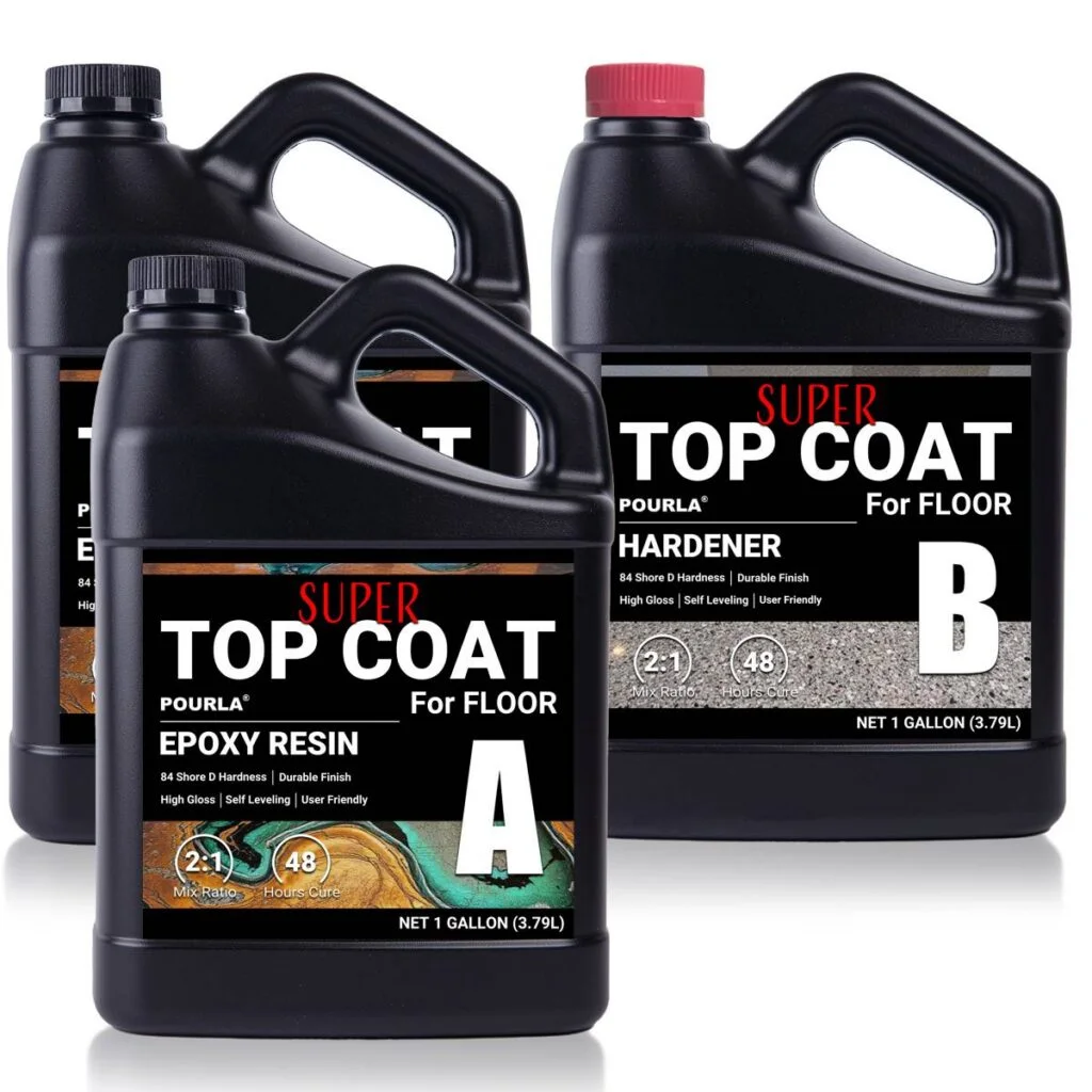 pourla 3 gallon super top coat for epoxy flooring